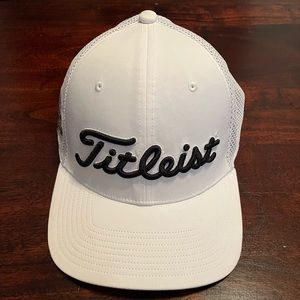 White Titleist mesh golf hat